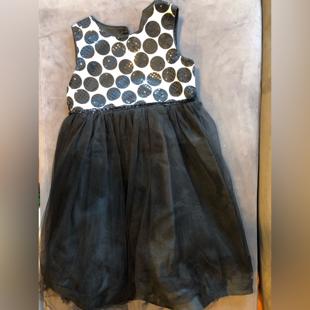 Charming Black and White Polka Dot Kids Dress